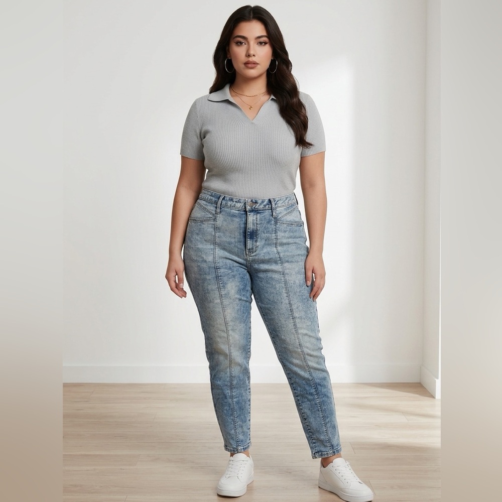 Simply Vera Vera Wang Light Blue Skinny Jeans - Picture 1 of 7